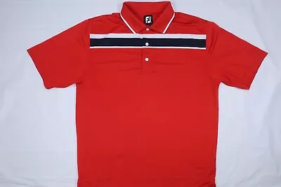 Footjoy Prodry Lisle Mens Large Polo Shirt Stripe Stretch Performance  Prodry Ss • $20.99