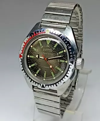 Vintage Soviet Russian Diver Military Mechanical Watch VOSTOK Amphibian USSR 80s • $47