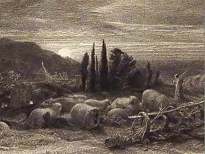 £10.99 • Buy Samuel Palmer British Rising Moon Old Art Painting Poster Print Bb6343b