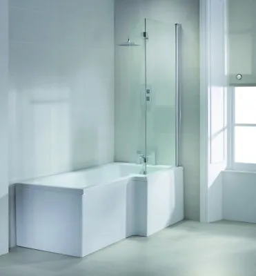 White 1600mm L Shaped Bath Left Hand And Right Hand Acrylic Bath Gloss Finish • £299