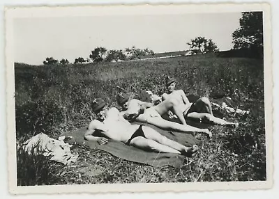 VINTAGE 1940's Photo German Soldiers In Underwear Young Men Male Physique Gay • $31.57