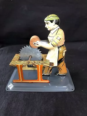 Vintage Tin Toy Arnold  Steam Powered Grinding Stone Wheel Work • $100