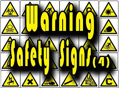 £10.99 • Buy Yellow Warning Safety Signs, Caution, Slip, Trip Etc Vinyl Wall Stickers Signs 4