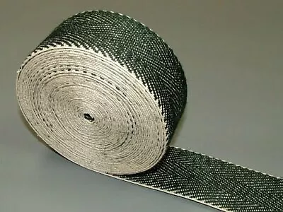 £3.35 • Buy Traditional Upholstery  Black & White Webbing 2 Meters End Of Rolls 