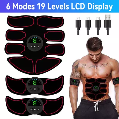 Abdominal Muscle Toner Abs Stimulator Trainer EMS Machine Toning Belt Gel Pad • $17.84