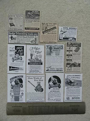 (Lot Of 13) Vintage Ads - Self-Sweeping Gravely Tractors Jacobsen Moto-Mower • $8