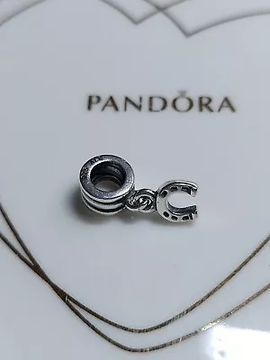 Genuine Pandora Silver Pretty Dangly Luckly Horseshoe Charm 925 ALE • £10