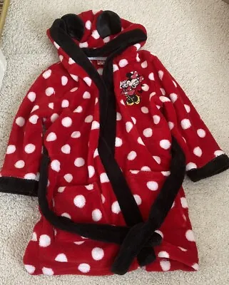 Baby Girls Minnie Mouse Hooded Dressing Gown Size 18-24 Months • £4