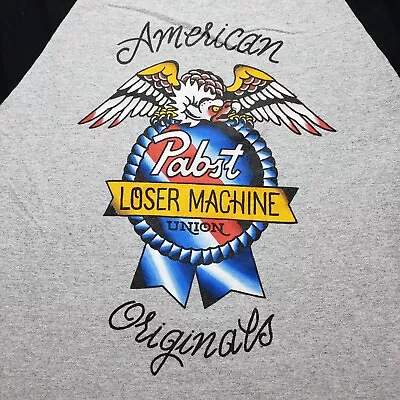 Pabst Shirt Men's Medium Gray Half Sleeve Loser Machine • $9.89
