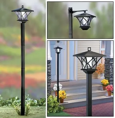 2x 5FT TRADITIONAL STYLE SOLAR LAMP POST LED LIGHT OUTDOOR GARDEN DRIVEWAY PATIO • £29.95