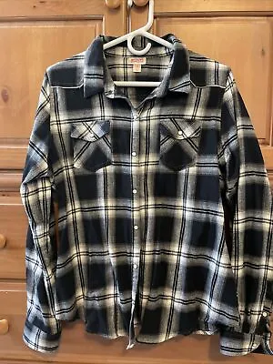 MOSSIMO WOMEN'S BLACK WHITE SNAP BUTTON WESTERN FLANNEL SHIRT  Size XXL • $9.99