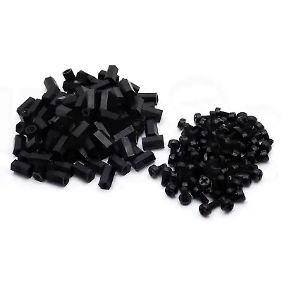 50pcs M3x10mm Nylon Threaded Spacer Standoff With 50pcs M3x6mm Nylon Screw Bolt • $6.94