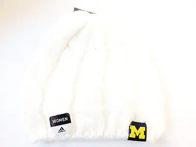 Michigan Wolverines Women's White Cuffless Knit Beanie Hat Winter Ski Cap • $12.89