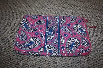 Vera Bradley Boysenberry Paisley Pink Purple Large Zipper Laptop Sleeve Bag Case • $14.99