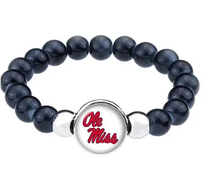 University Of Mississippi Ole Miss Rebels Womens Mens Bead Chain Bracelet D1 • $19.97