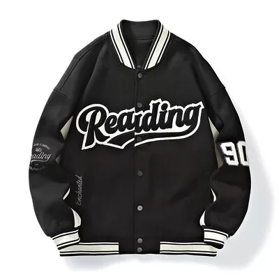 Men’s Bomber Jacket Baseball Jacker Varsity College Jacket • £43.20