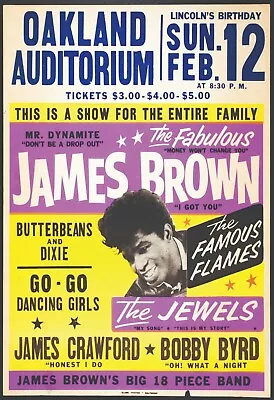 James Brown Reproduction 4  X 6  Mini Concert Poster Free Top Loader  #2 • $4.99