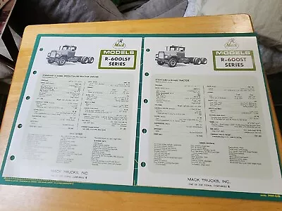 2 1971 Mack Trucks Brochures Spec Sheets R Series 600ST & 600LST • $12.20