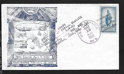 U.S.S. Albemarle May 19 1950 USA First Day Cover USS Akron & Macon Crashes • $35