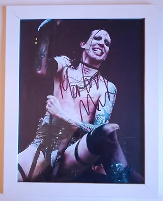 Marilyn Manson Autographed Glossy Photo/ Damaged / Discounted /Framed! • $229.99