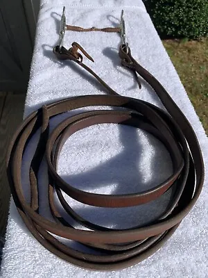 Western Reining Horse Shank Snaffle 5  Bit MAKER MARKED B M With Split Reins 7' • $58