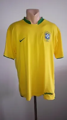 Football Shirt Soccer FC Brazil Brasil Home 2006/2007/2008 Nike Jersey Men's XL • $49.99