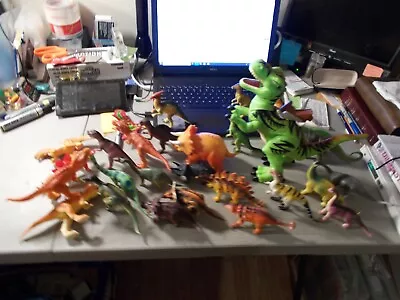 Lot Of 27 Toy Dinosaurs 3 -11 Inch Mattel Growling Most From 2000's • $29.99