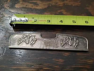 Vintage Antique Metal Comb Holder Embossed Graphics • $8