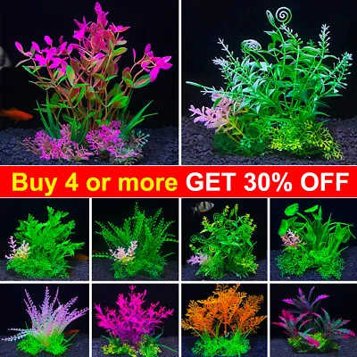 Artificial Fake Plastic Water Grass Plants For Fish Tank Aquarium Decoration UK • £3.89