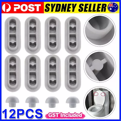 12Pcs Toilet Seat Buffers Bumpers Replacement Pads Grey Stop Bumper Accessories • $9.55