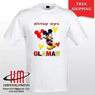 Mickey Mouse Custom T-shirt PERSONALIZED Birthday Shirt  • $16