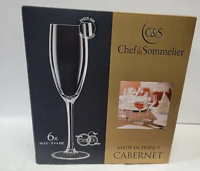 £6.82 • Buy 6 C&S Chef & Sommelier 16cl 5 1/4 Oz Cabernet Champagne & Sparkling Wine Glasses