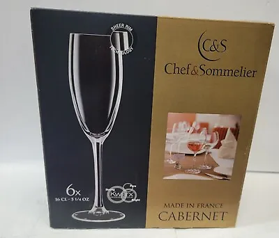 6 C&S Chef & Sommelier 16cl 5 1/4 Oz Cabernet Champagne & Sparkling Wine Glasses • £6.75