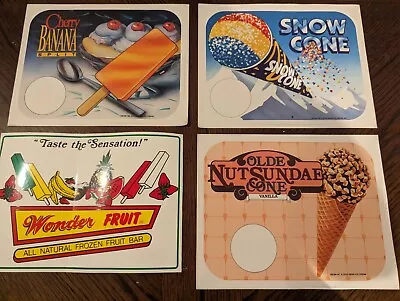 Snow Cone Sundae Banana Vintage Ice Cream Truck Stickers Lot Of 4 • $15