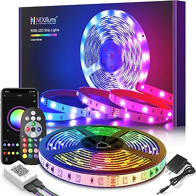 100Ft LED Strip Lights For Bedroom With App Remote RGB Color Changing LED Strip  • $14.97