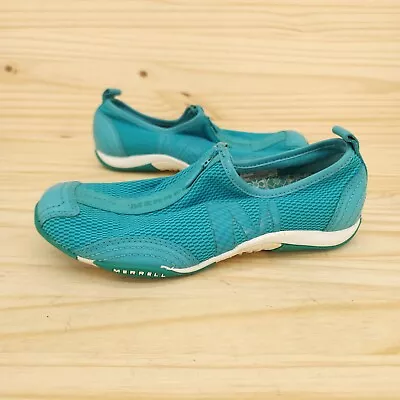 Merrell Barrado Women's Shoes Sz 5.5 Turquoise Blue Athletic Outdoor Comfort Zip • $22.94