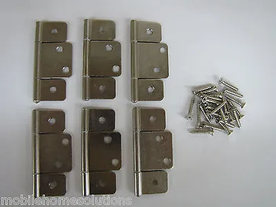 Mobile Home RV Parts Interior Door Hinges Package Of 6 Non-mortise Satin Nickel • $14.85