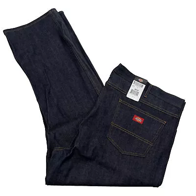 New DICKIES Straight Leg Jeans Mens 46x30 Blue Denim Cotton • $21.99