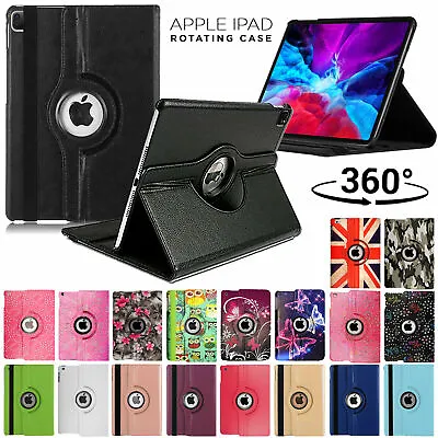 Leather 360 Rotating Smart Case Cover For Apple IPad Air Pro Mini 9.7 10.2 2020 • £4.99