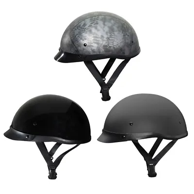 Adult Fulmer Shorty Motorcycle Helmet Half Helmet - 300 PHANTOM - DOT Approved • $39.95