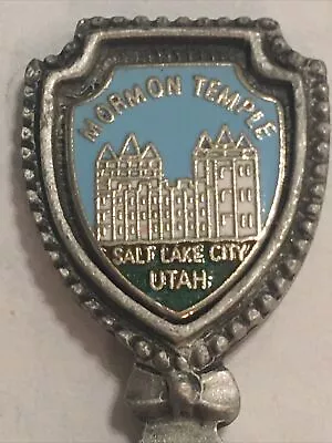 Vintage Souvenir Spoon US Collectible Pewter Mormon Temple Salt Lake City Utah • $3.99