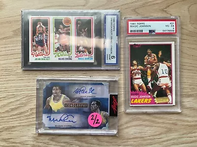 Magic Johnson Rookie Lot- 1980/1981 Topps-2023 Iconography Auto 2/2 • $159.95