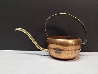 Vintage Small Brass Watering Can Pale Pitcher Long Spout Loop Handle • $19.95