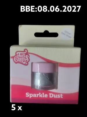 5 X Sparkle Dust Food Coloring Glitter Dark Silver BBE: 2027 • £13.72