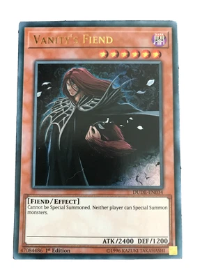 £0.39 • Buy DUDE-EN034 Vanity's Fiend Ultra Rare 1st Edition Mint YuGiOh Card 1996