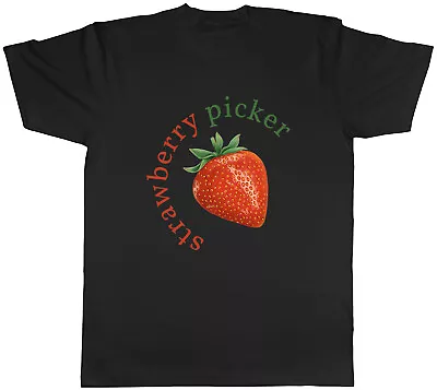 Strawberry Picker Mens T-Shirt Fruit Farm Picking Unisex Tee Gift • £8.99