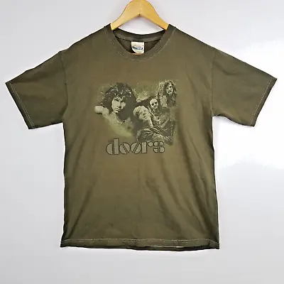 Vintage The Doors Jim Morrison T Shirt Men's Sz M 38-40 Olive Green Hanes Cotton • $34.95
