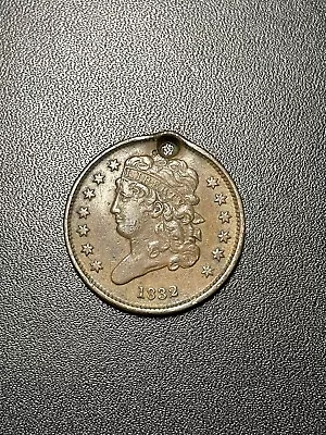 1832 Half Cent ** Holed ** Philadelphia Mint 1/2c • $8.50