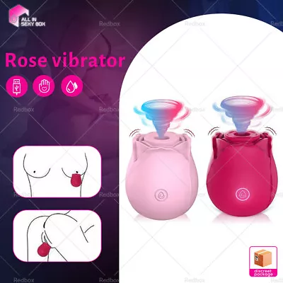 Rose Clitoral Stimulator Sucking Vibrator Tongue Sucker Nipples Women Sex Toy • $29.99