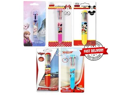 £2.39 • Buy Disney Assorted 10 Multi Colour Ball Point Pen Minnie Mickey Mouse Planes Frozen